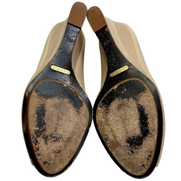 Cole Haan Leather Peep Toe Wedge Heels Size 9.5 - Picture 8 of 10